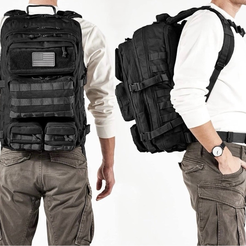 Rugged Black Tactical Backpack - image 6